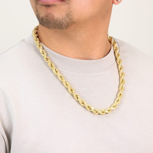 14K Yellow Gold 1mm-10mm D/C Rope Chain Link Necklace Bracelet Mens Women 7"-30" - Picture 58 of 144