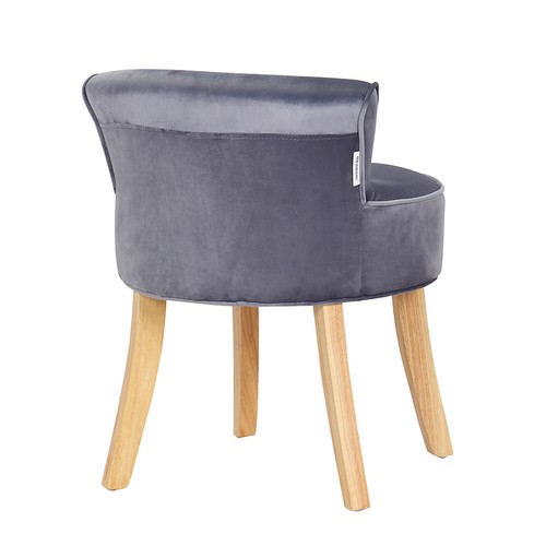 Velvet Dressing Table Stool Makeup Vanity Stool Chair Padded Seat w/ Wooden Legs - Picture 55 of 74