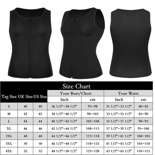 Men Sauna Suit Sweat Vest Waist Trainer Body Shaper Tank Top Compression Shirt - Picture 15 of 20