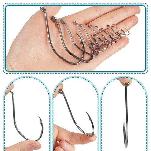 100PCS 8832 Catfish Hook Carp Fishing Hooks High Carbon Steel Fish Hooks 10#-8/0 - Picture 6 of 24