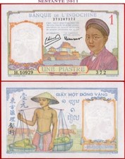 FRENCH INDOCHINA 1 PIASTRE nd 1932/49 P 54d UNC free shipping from 100$