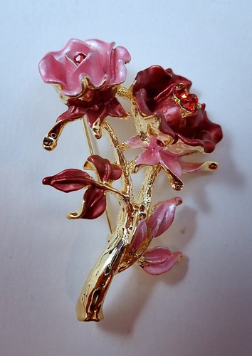 Spilla fiore rosa cristallo San Valentino festa della mamma anniversario regalo compleanno - Foto 49 di 51