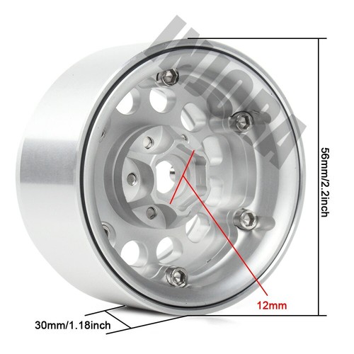 1.9" Beadlock Aleación de Aluminio Naranja Rojo Gris Coche Oruga RC Juego de 4 Ruedas Llanta - Imagen 46 de 59