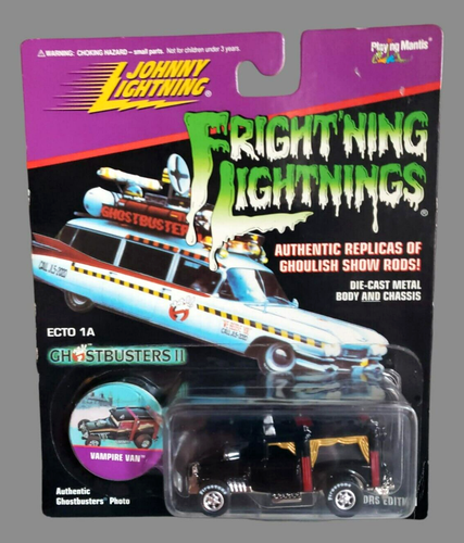 1997 Johnny Lightning VAMPIRE VAN Fright'Ning Lightnings Black Firestone 1:64 - Picture 2 of 15