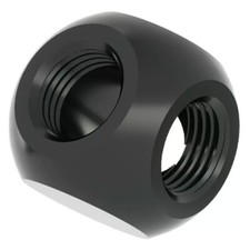 Barrow G1/4" 3 Way Ball Fitting Splitter Cube T-Fitting - Black  TLFT3T-A01 
