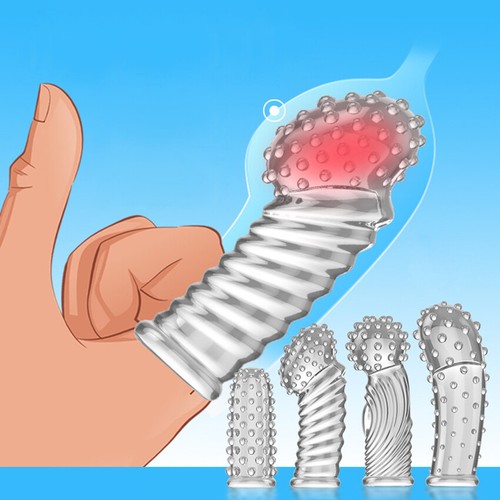 Condones especiales para dedos de punta permanente manga de extensión de retraso de condón para pene masculino - Imagen 2 de 17