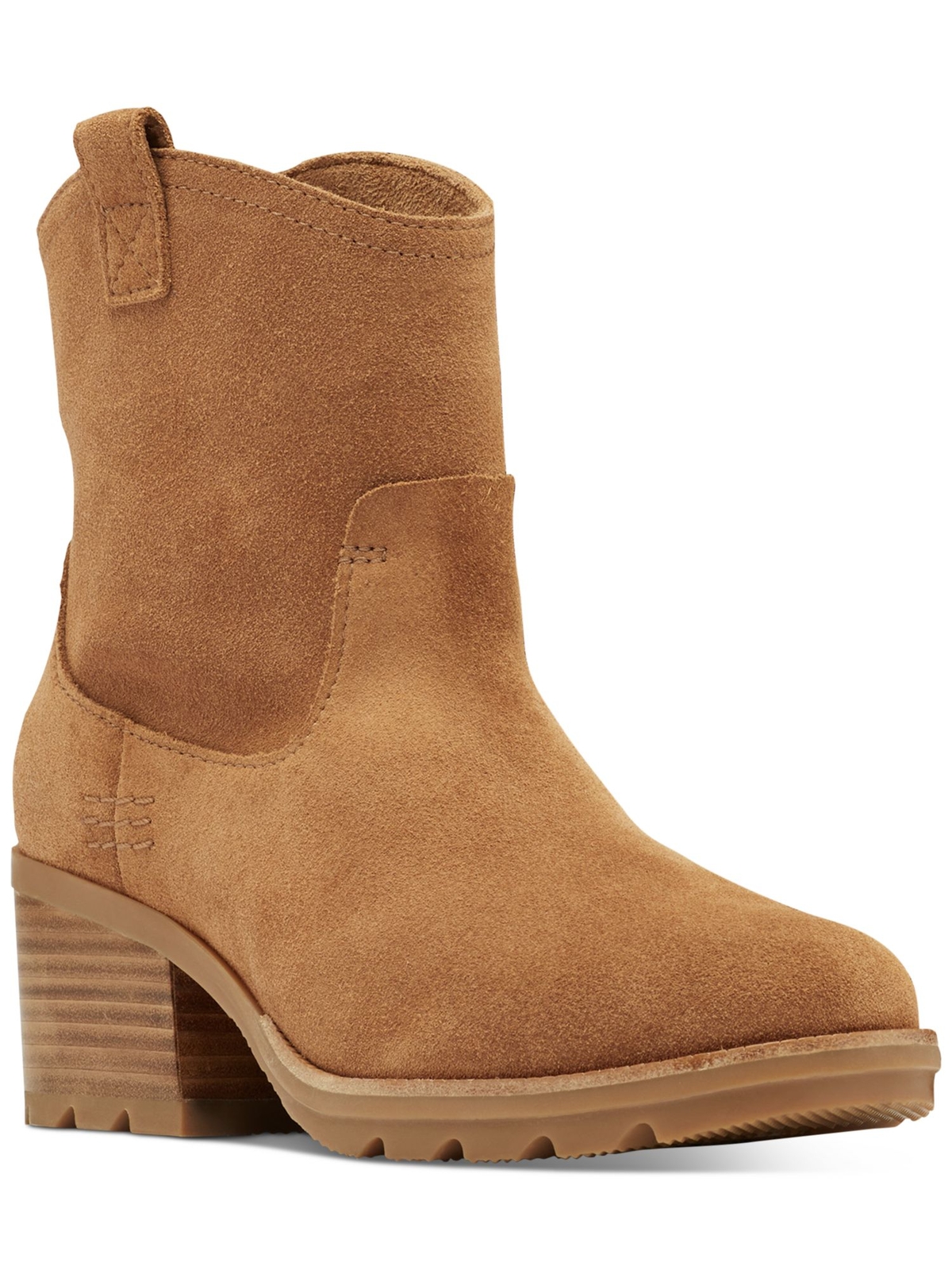 Женские коричневые ботинки SOREL Womens с застежками по бокам из кожи Cate с круглым носком в западном стиле 7