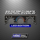99-02 GM Truck & Suv Climate Control Overlay (Led Edition)