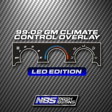 99-02 GM Truck & Suv Climate Control Overlay (Led Edition)