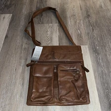 Genuine Leather ILI New York  Brown  Crossbody Brand New