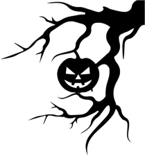 Pumpkin on Branch Vinyl Decal Bumper Sticker Halloween Scary Horror laptop car