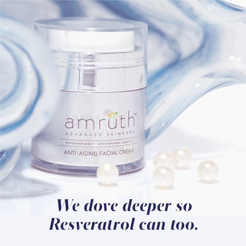 Amruth Resveratrol Tägliche Anti-Aging Gesichtscreme, 1oz Glas mit Pumpe, Leicht - Bild 5 von 8