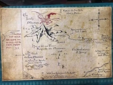 Hobbit Thorin's Map – Lonely Mountain Cloth Map Scroll Replica