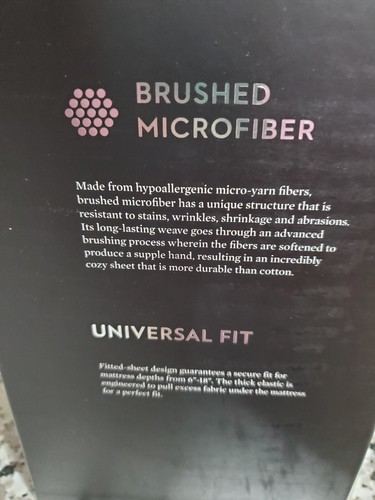 Woven Brushed Microfiber By Malouf Split King Sheet Set Light Green NEW - Picture 7 of 8