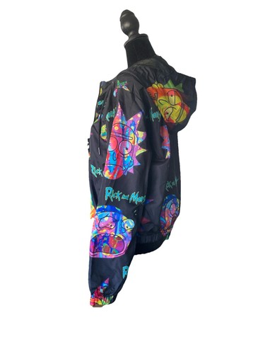 Adult Swim Rick And Morty Members Only Wind Breaker Jacket Psychedelic Small - 第 2/9 張圖片