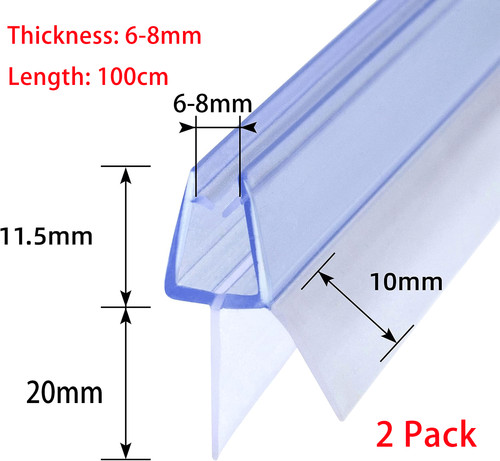 2 X Shower Screen Seal Strip | 4-8mm Glass | Up to 23mm Gap | Bath Door 60-100cm - Picture 20 of 20