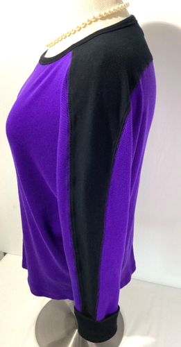 Top donna Lauren Ralph Lauren taglia M colore viola/nero maniche Dolman - Foto 3 di 8