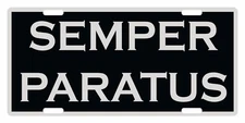 SEMPER PARATUS Custom License Plate Emblem Patriotic Version 