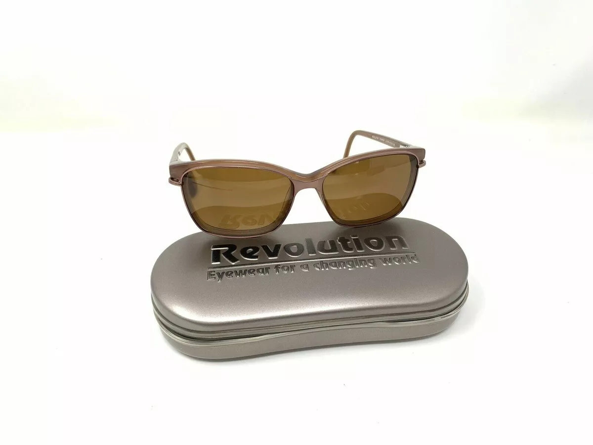 REVOLUTION EYEWEAR REV 793 Eyeglasses W Clip On Sunglasses Cream Brown 52 16