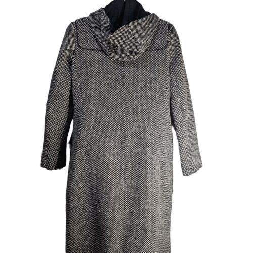Abrigo Chaqueta Harve Benard Lana Mujer Cuadros Capucha Palanca Botones De Colección Talla 8 Invierno - Imagen 4 de 14
