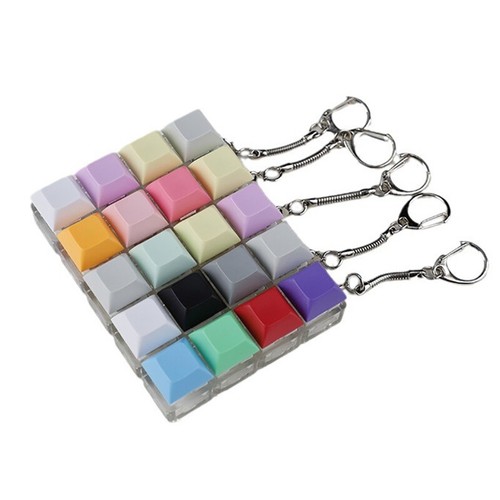 4-Keys Mechanical Keyboard Key Toy Keychain Party Stress Relief DIY Fidget - Afbeelding 7 van 34