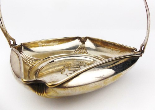 Antico ca 1904 ARGENTOR Art Nouveau Cesto Liberty Stil Maiden Face Silverplate - Foto 6 di 10