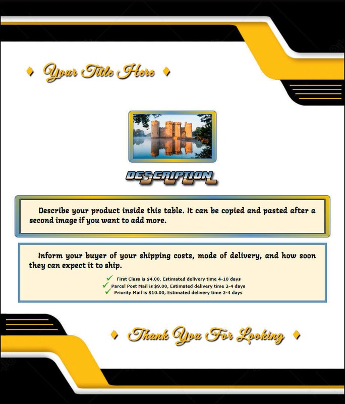 AUCTION TEMPLATE Abstract Design Black & Orangeish - Free Email Shipping