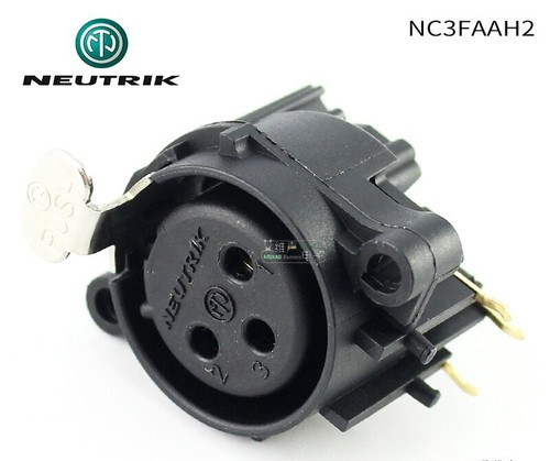 NEUTRIK Cannon base NC3FAAH2 three-pin XLR female connector horizontal PCB mount - Picture 2 of 6