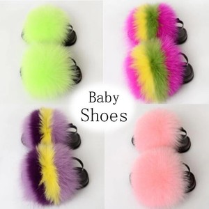 baby pink fur slides