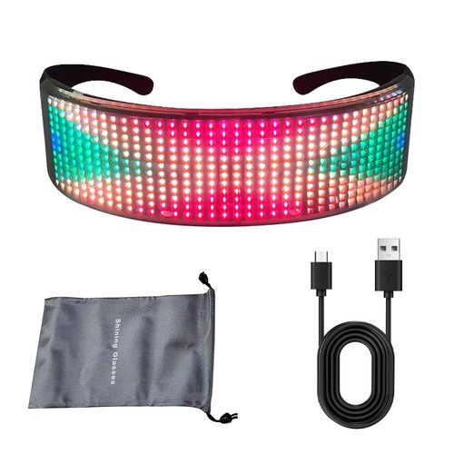 Smarte LED Partybrille Appsteuerung Bluetooth DIY Textanimation Brille Party DHL - Bild 14 von 17