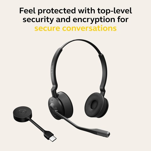 Casque stéréo sans fil Jabra Engage 55 avec adaptateur USB-C DECT Jabra Link 400 - Photo 9/14