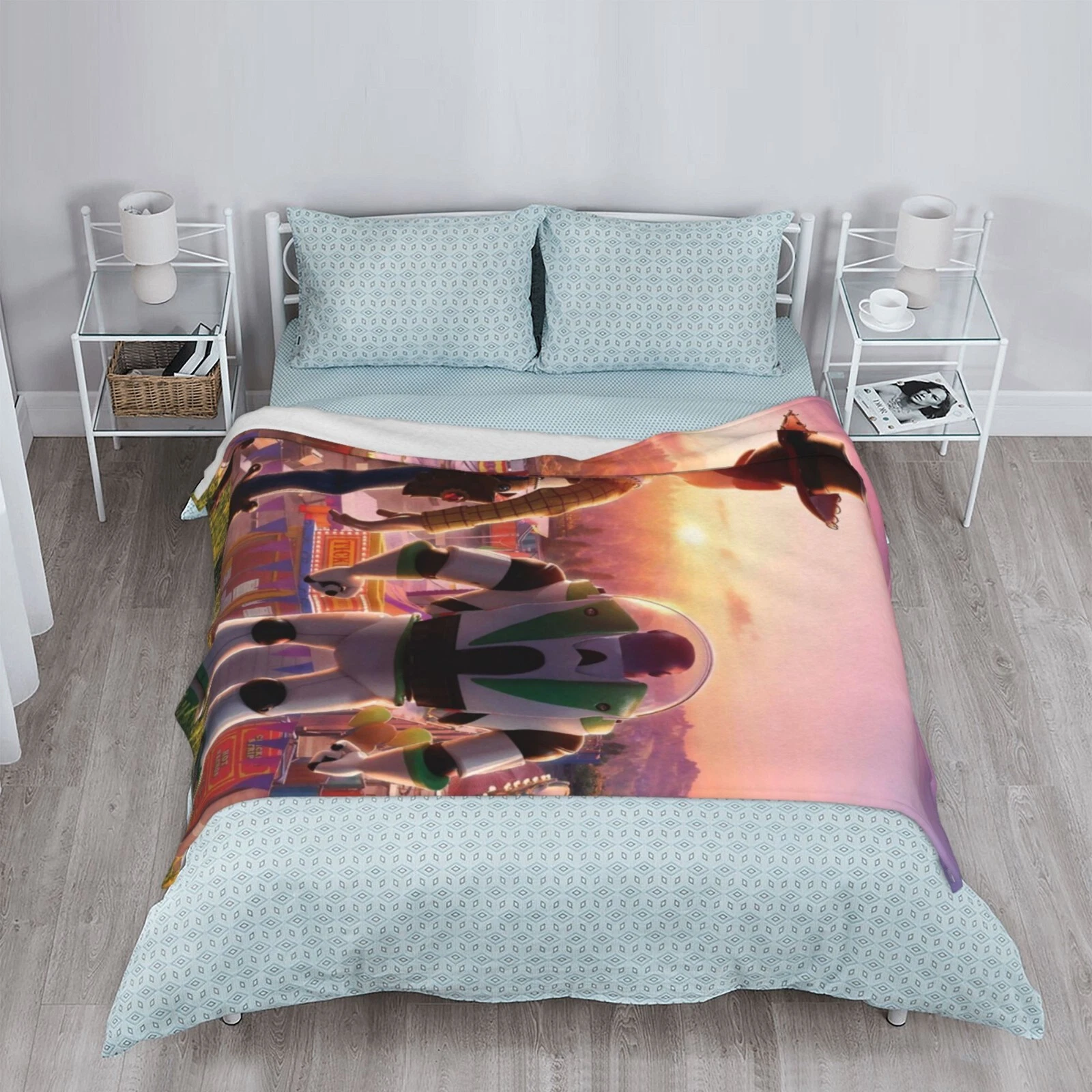 Disney Mickey Halloween Flannel Blanket Kawaii Spooky Cute Lightweight Throw