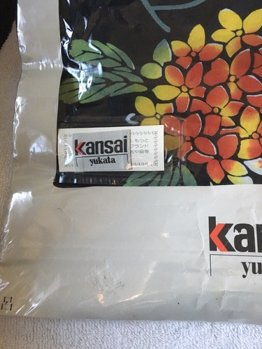 Kansai Yamamoto 100% Cotton Indigo Floral Japanese Kimono Yukata New - Picture 6 of 12