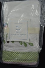 Pottery Barn Baby Kids Hayley Crib Skirt Green Pink 16" Drop 11