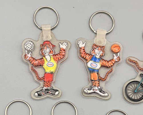 ESSO OIL & GAS PROMO TIGER KEYCHAIN KEYRING LOT of 7 - 2.5" TALL VINTAGE 1980's - Picture 2 of 4
