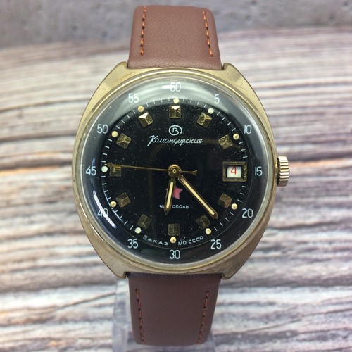 Soviet Military Komandirskie WOSTOK Gilded mens watch ChChz USSR East ВОСТОК⌚💥 - Picture 6 of 15