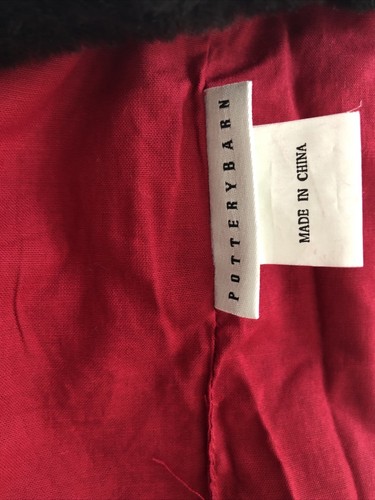 Portabottiglie vino pelliccia sintetica velluto rosso intenso fienile ceramica - Foto 6 di 7