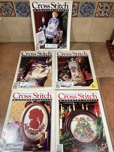 Lote de 5 revistas Cross Stitch and Country Crafts DE COLECCIÓN 1991 - Imagen 1 de 4