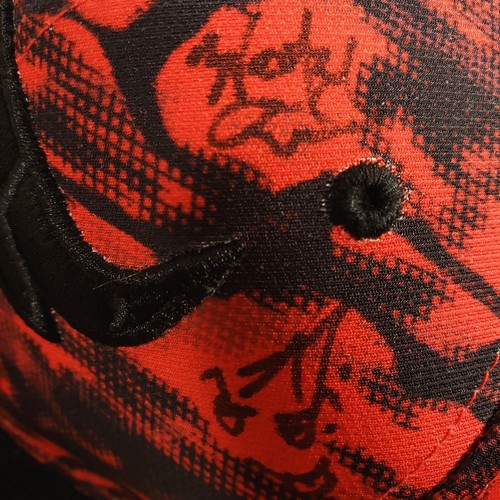 Chicago Bulls handsignierte Adidas Druckknopflasche Mütze Kappe rot schwarz tarnfarben signiert - Bild 2 von 10