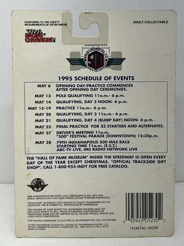 Indianapolis 500 79th Running 5/28/1995 Event Car 1:64 Scale DieCast Replica New - Picture 12 of 17
