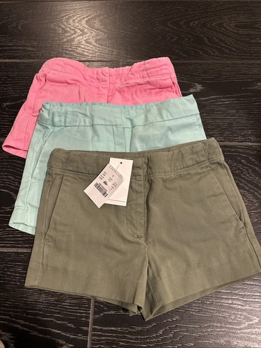 Crewcuts Girls Shorts Sz 4 Lot Of 3, Olive, Mint Green, Neon Pink  - Picture 1 of 10