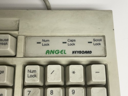 *RARE* Vintage Angel KB-121 Mechanical Keyboard - White - Great Shape - PS/2 - Picture 2 of 9