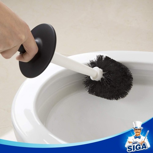 MR.SIGA Toilet Bowl Brush with Holder Black – Bathroom Cleaning Tool 1 Pack - Picture 4 of 7