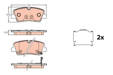 TRW GDB3646 Brake Pad Set, disc brake for HYUNDAI