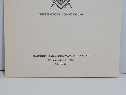 Vintage Masonic Program Masons Conway, Arkansas 1938 Hundredth Year Celebration - Picture 4 of 6