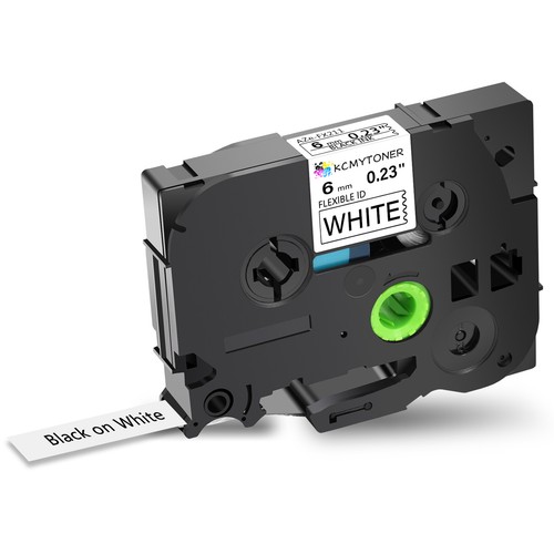 "Cinta flexible de etiqueta de identificación 3 piezas compatible con Brother TZ-FX211" negra sobre blanca 0,23" - Imagen 24 de 24