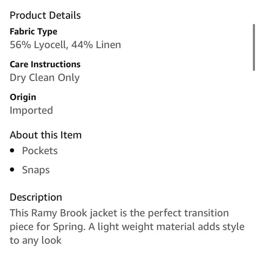 Ramy Brook Women's Russell Jacket with Pocket Detail NWT Size Small  - Picture 12 of 12