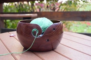 Yarn-Bowl-Bundle-Wooden-yarn-bowl-Large-6-034-x3-034-Handmade-from-amp-to-Gift