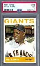 1964 Topps #150 PSA 7 Willie Mays Giants 150 Sharp!