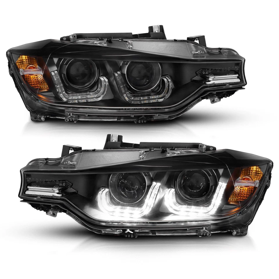 ANZO 121504 Black LED U-Bar Projector Headlights for 2014 BMW 328d xDrive Foto 2 de 4